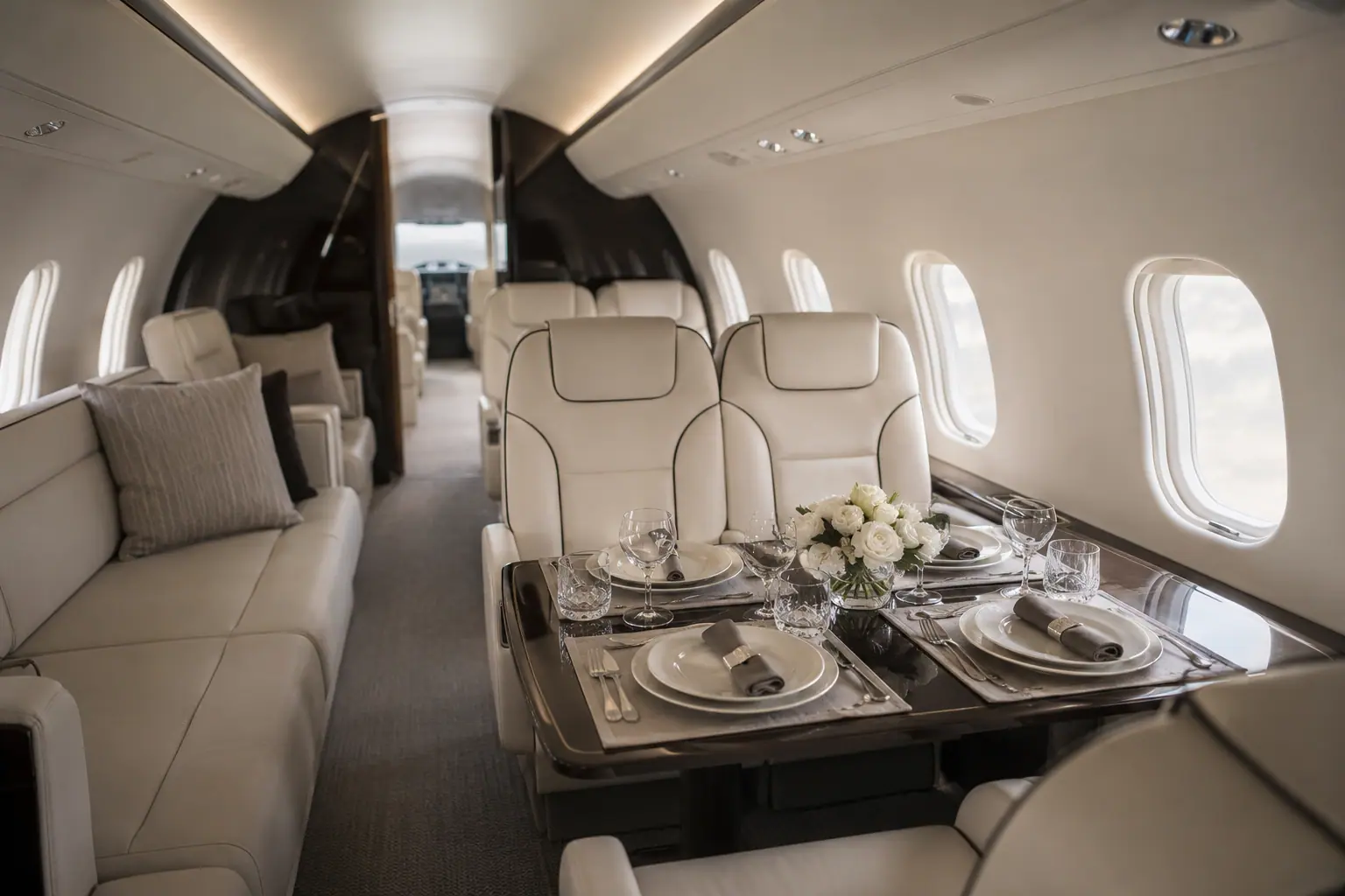 Private jet cabin