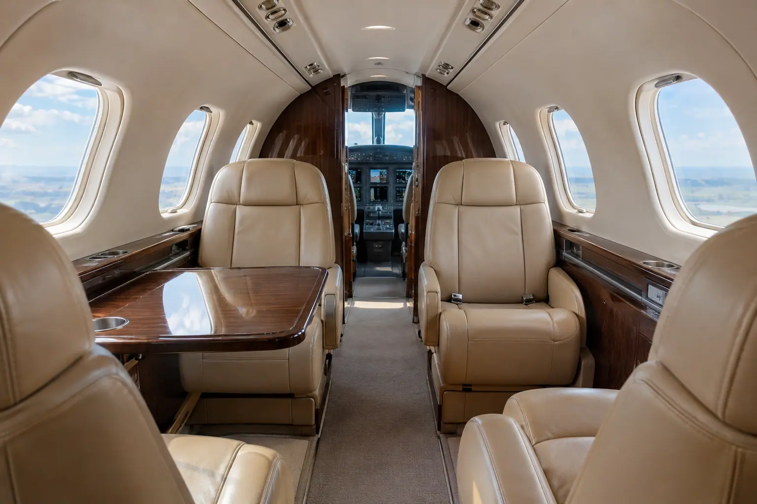 Turboprop cabin interior