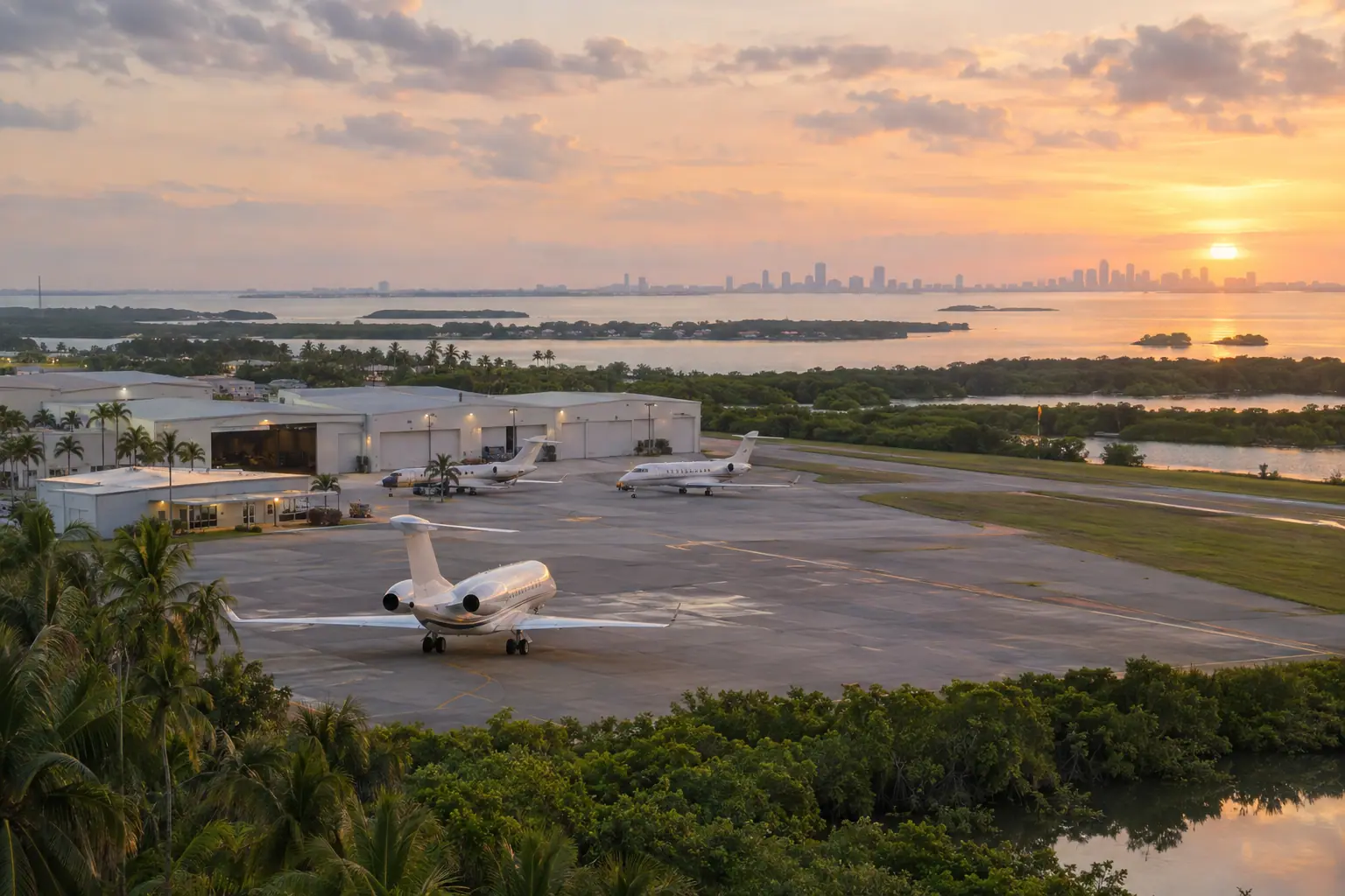 Private jets at Miami Executive Airport