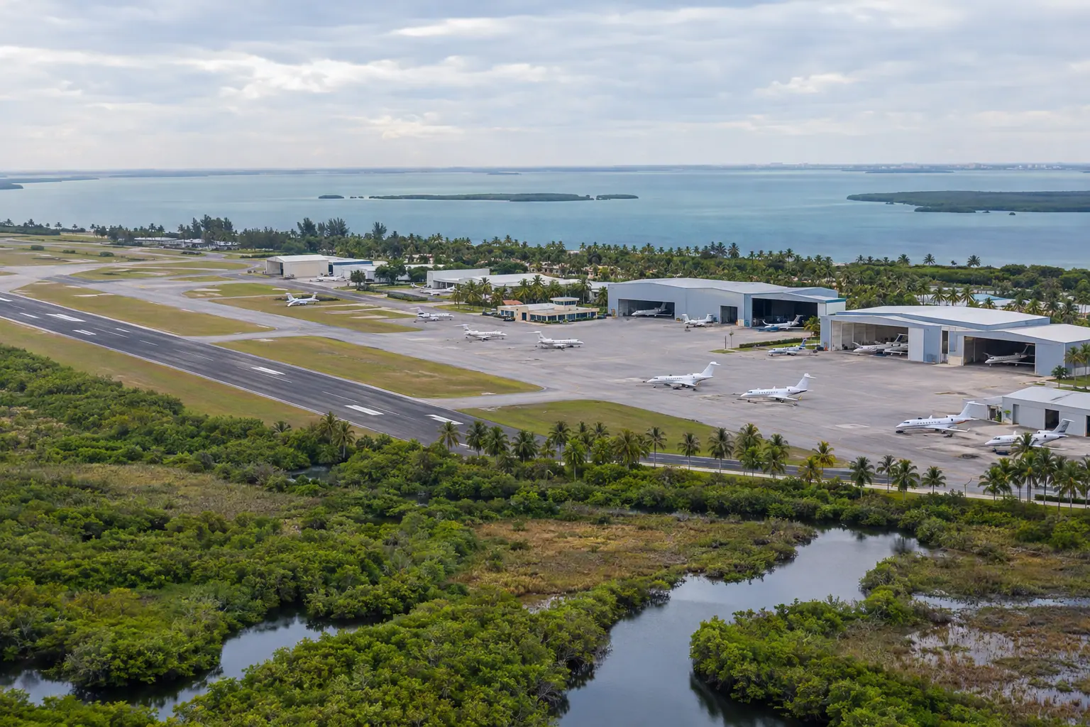 Business aviation ramp near Miami
