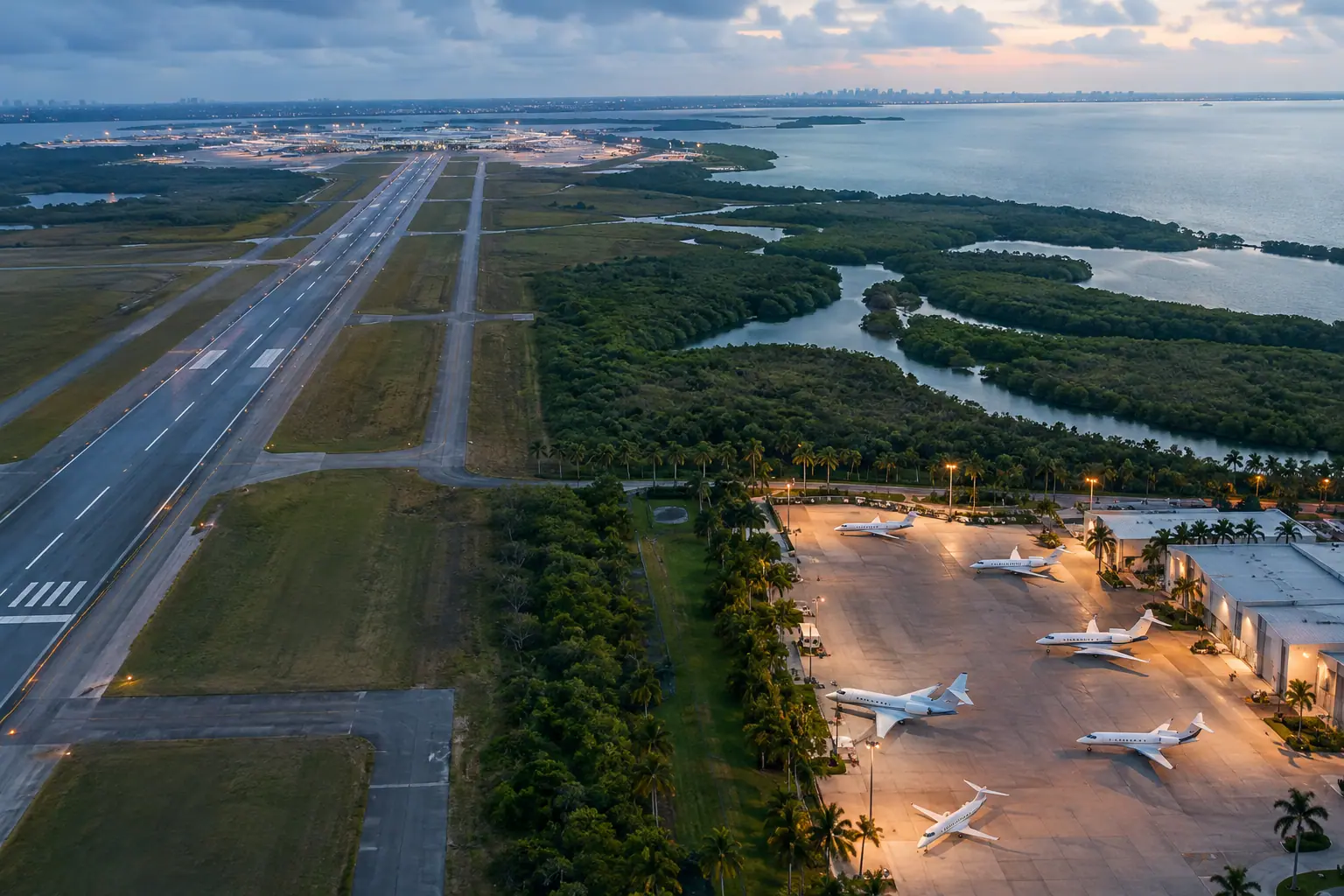 Private jets at Miami International Airport